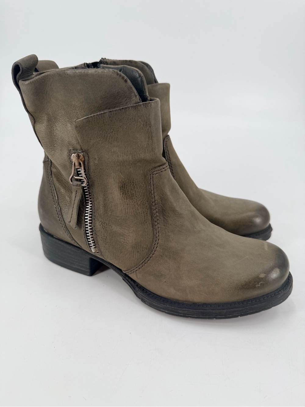 Miz Mooz Nimble Leather Moto Ankle Boots 37